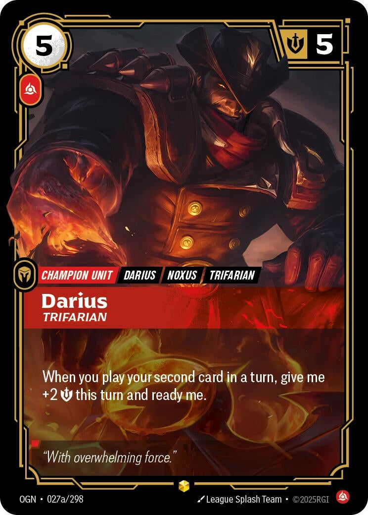 Image for Darius - Trifarian (Alternate Art) (Origins) (027a/298) - Riftbound: League of Legends Trading Card Game