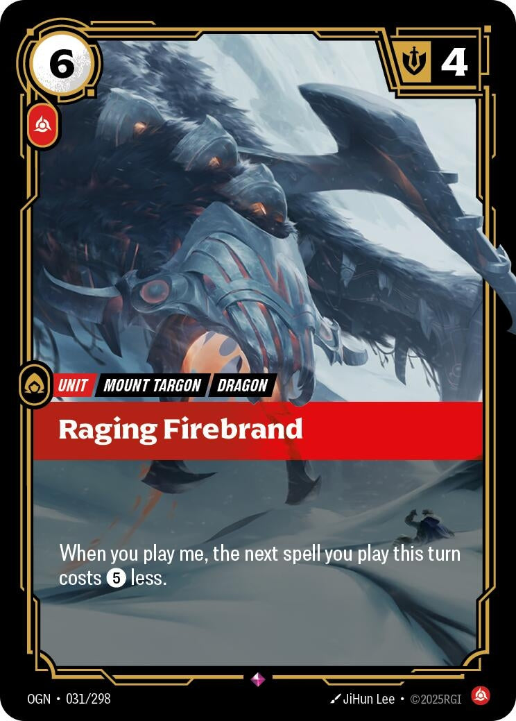 Image for Raging Firebrand (Origins) (031/298) - Riftbound: League of Legends Trading Card Game
