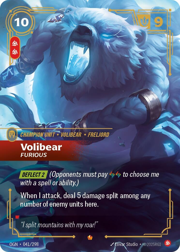 Image for Volibear - Furious (Origins) (041/298) - Riftbound: League of Legends Trading Card Game