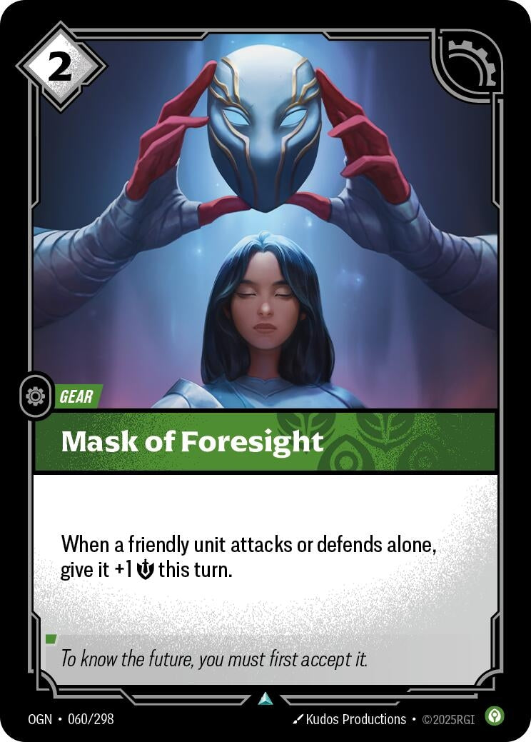Image for Mask of Foresight (Origins) (060/298) - Riftbound: League of Legends Trading Card Game