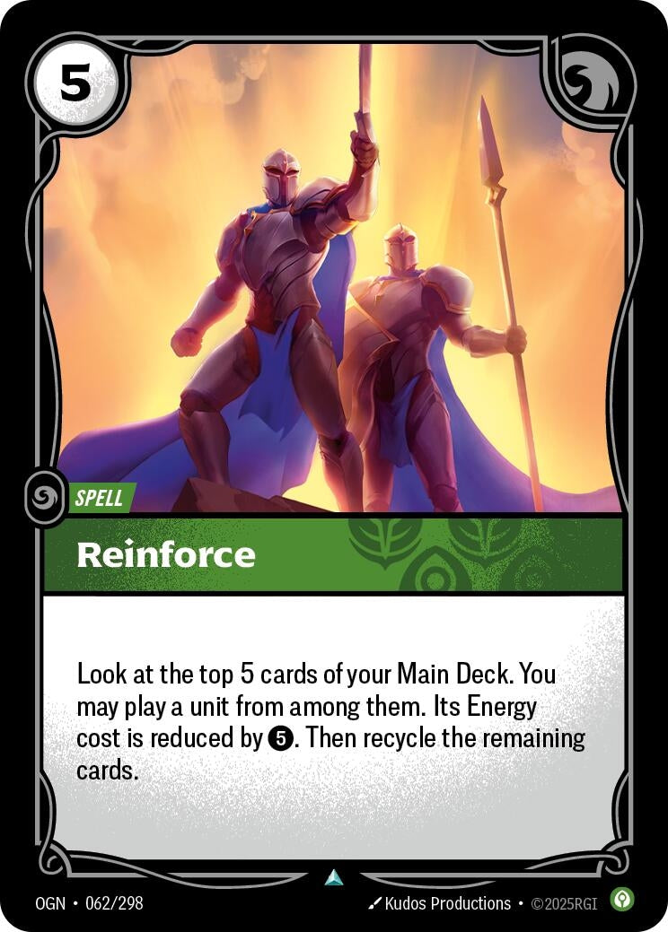 Image for Reinforce (Origins) (062/298) - Riftbound: League of Legends Trading Card Game