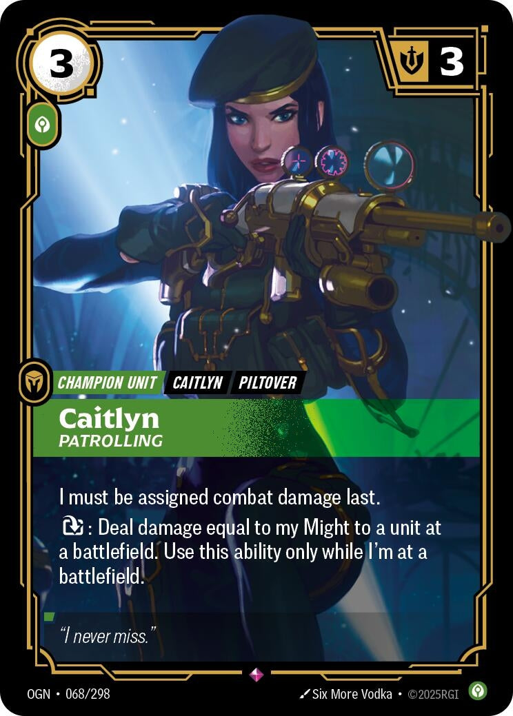 Image for Caitlyn - Patrolling (Origins) (068/298) - Riftbound: League of Legends Trading Card Game