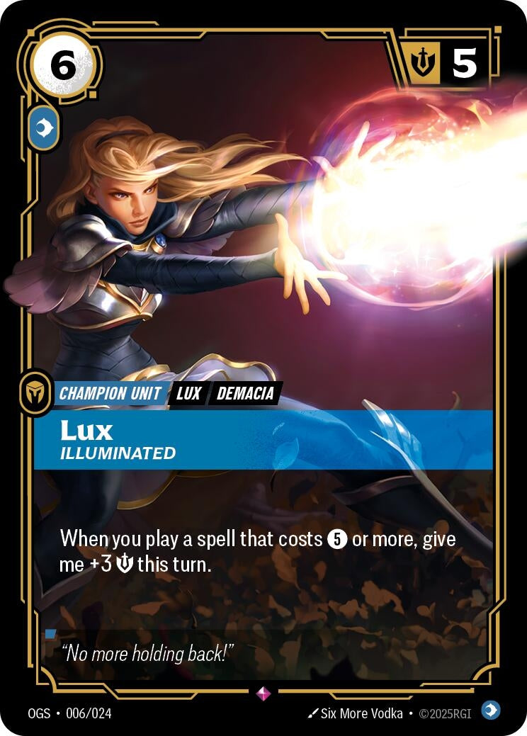Image for Lux - Illuminated (Origins: Proving Grounds) (006/024) - Riftbound: League of Legends Trading Card Game