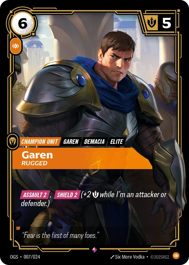 Image for Garen - Rugged (Origins: Proving Grounds) (007/024) - Riftbound: League of Legends Trading Card Game