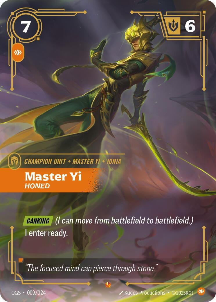 Image for Master Yi - Honed (Origins: Proving Grounds) (009/024) - Riftbound: League of Legends Trading Card Game