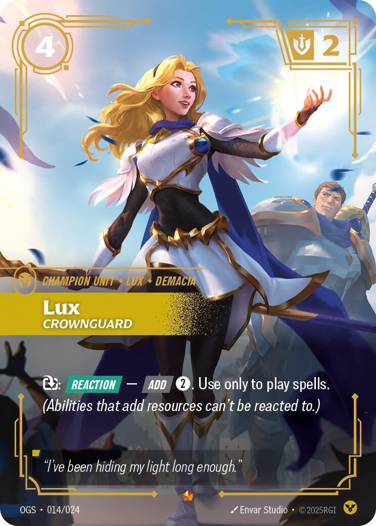 Image for Lux - Crownguard (Origins: Proving Grounds) (014/024) - Riftbound: League of Legends Trading Card Game