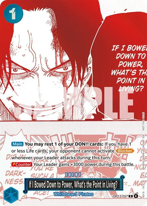 If I Bowed Down to Power, What's the Point in Living? (3rd Anniversary Treasure Campaign Pack) (One Piece Promotion Cards) (OP13-057)