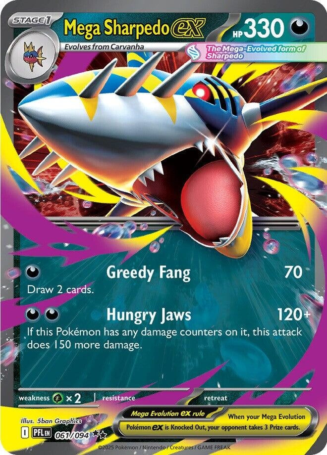 Mega Sharpedo ex (ME02: Phantasmal Flames) (061/094)