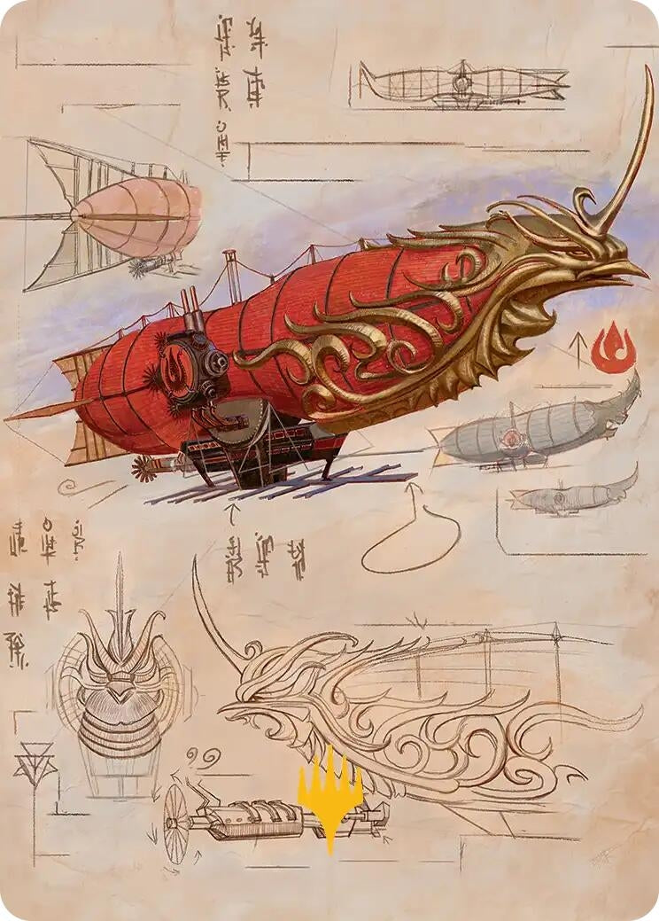 Image for Phoenix Fleet Airship Art Card (Gold-Stamped Planeswalker Symbol) (35) - Magic: The Gathering