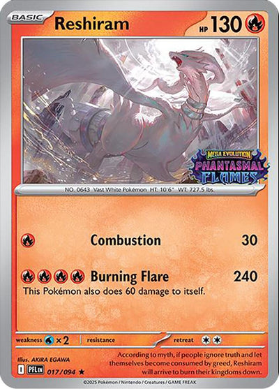 Reshiram (Phantasmal Flames Stamped) (017/094)