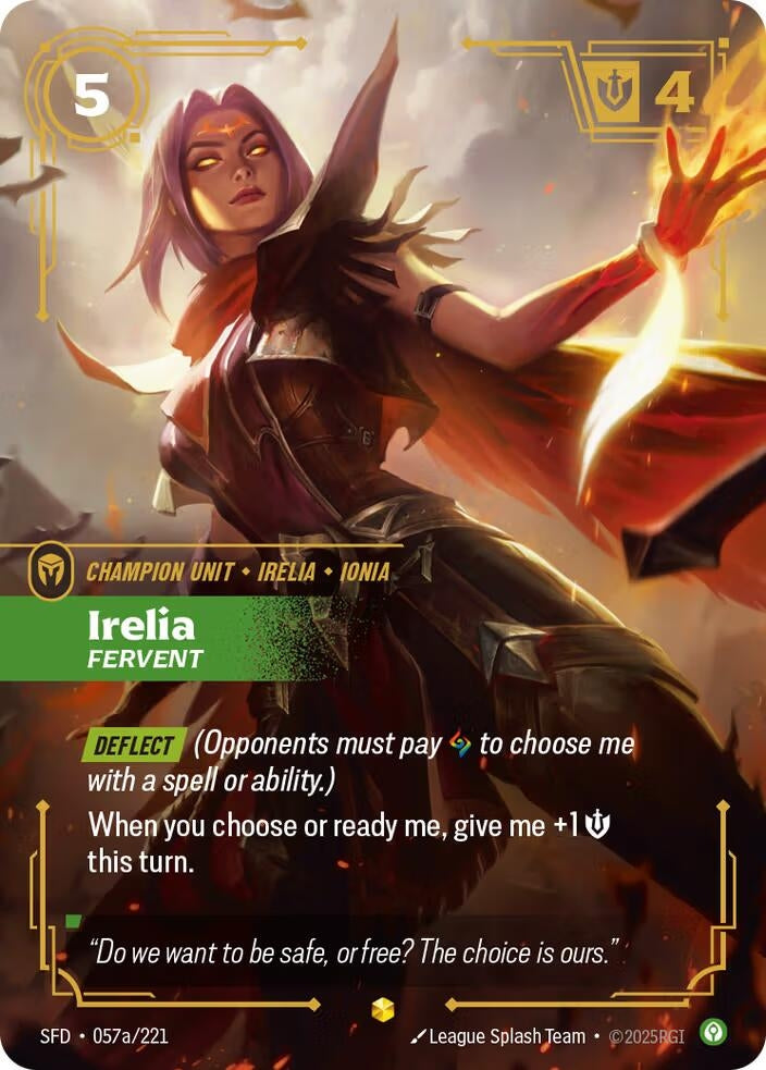 Image for Irelia - Fervent (Alternate Art) (Spiritforged) (057a/221) - Riftbound: League of Legends Trading Card Game