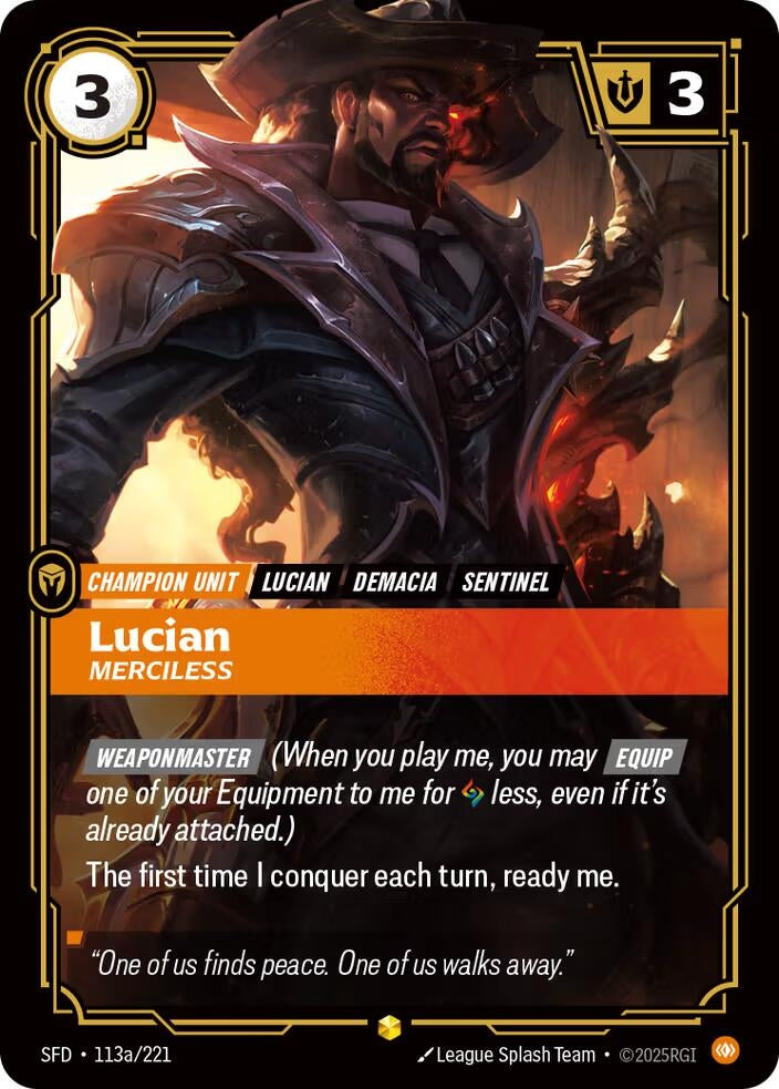 Image for Lucian - Merciless (Alternate Art) (Spiritforged) (113a/221) - Riftbound: League of Legends Trading Card Game