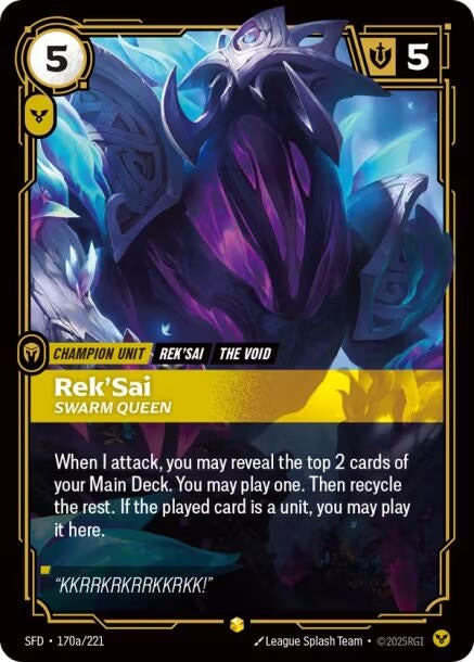Rek'Sai - Swarm Queen (Alternate Art) (Spiritforged) (170a/221)