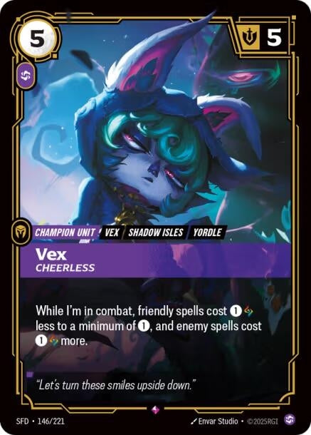 Image for Vex - Cheerless (Spiritforged) (146/221) - Riftbound: League of Legends Trading Card Game
