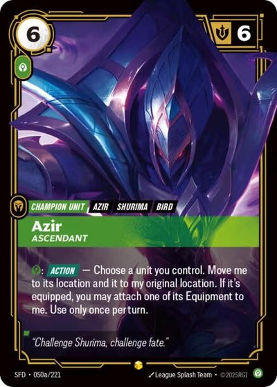 Azir - Ascendant (Alternate Art) (Spiritforged) (050a/221)