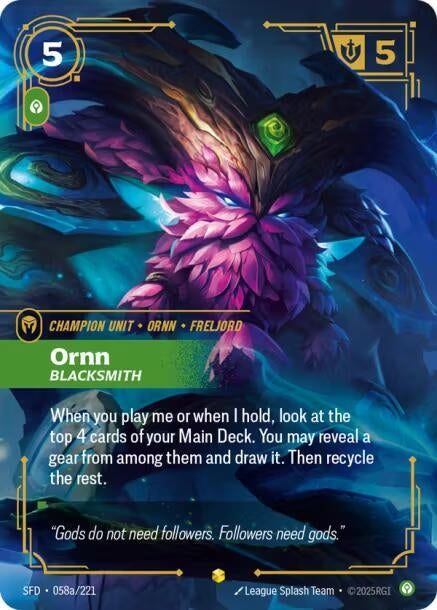 Image for Ornn - Blacksmith (Alternate Art) (Spiritforged) (058a/221) - Riftbound: League of Legends Trading Card Game