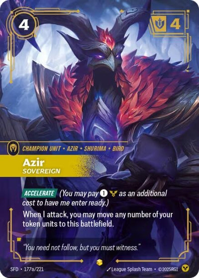 Azir - Sovereign (Alternate Art) (Spiritforged) (177a/221)
