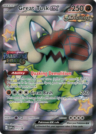 Great Tusk ex - 072 (Paldean Fates Stamped) (072)