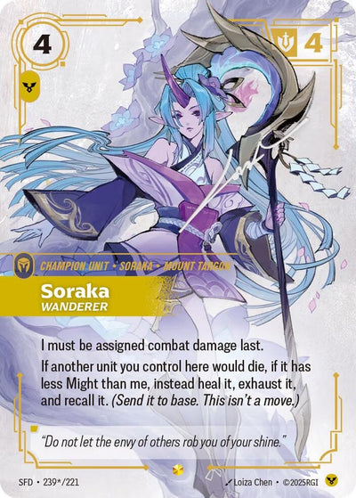 Soraka - Wanderer (Signature) (Spiritforged) (239*/221)