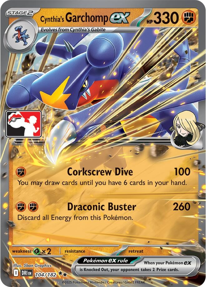 Cynthia's Garchomp ex (Prize Pack Series Cards) (104/182)