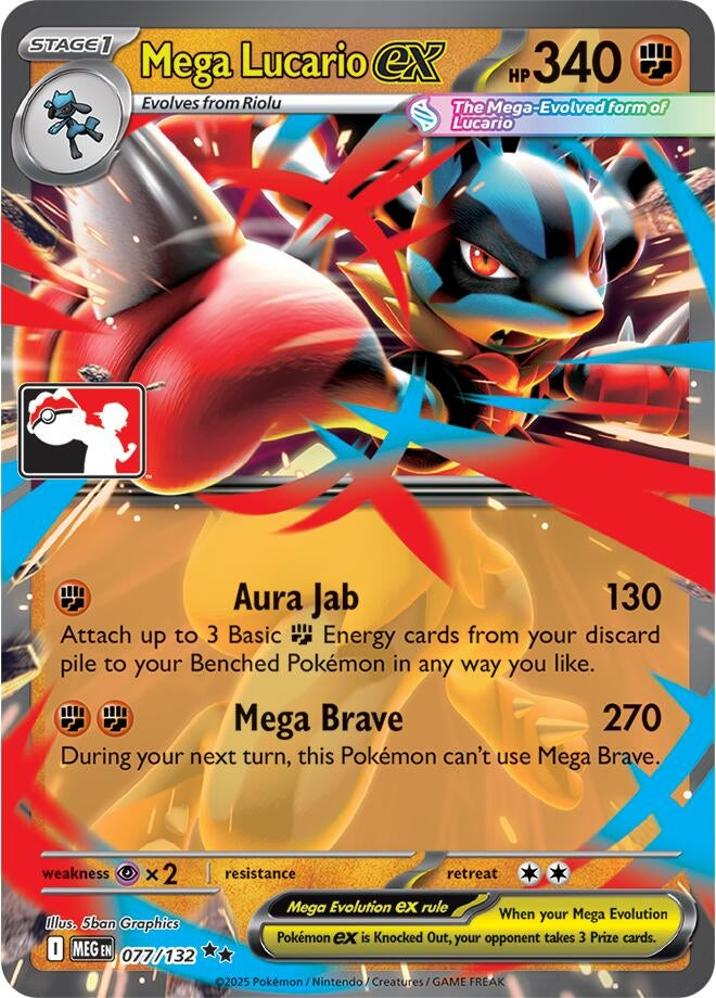 Mega Lucario ex (Prize Pack Series Cards) (077/132)