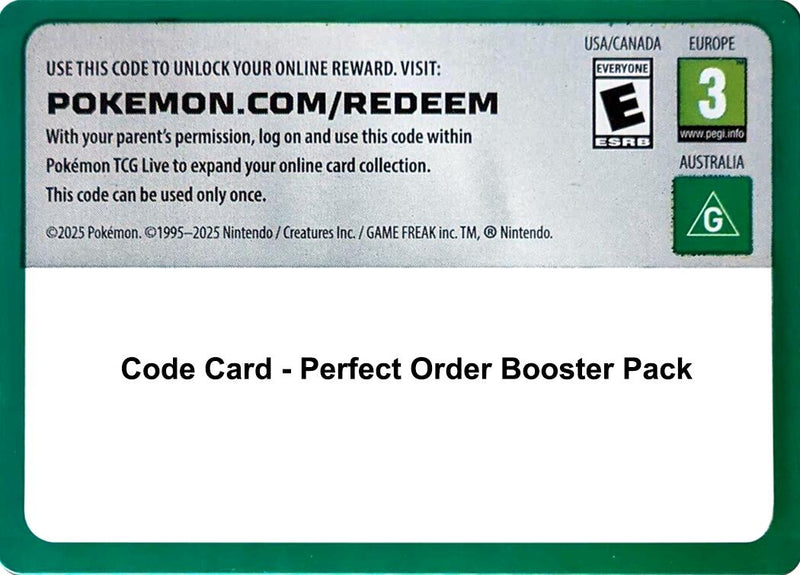 Image for Code Card - Perfect Order Booster Pack - Pokemon