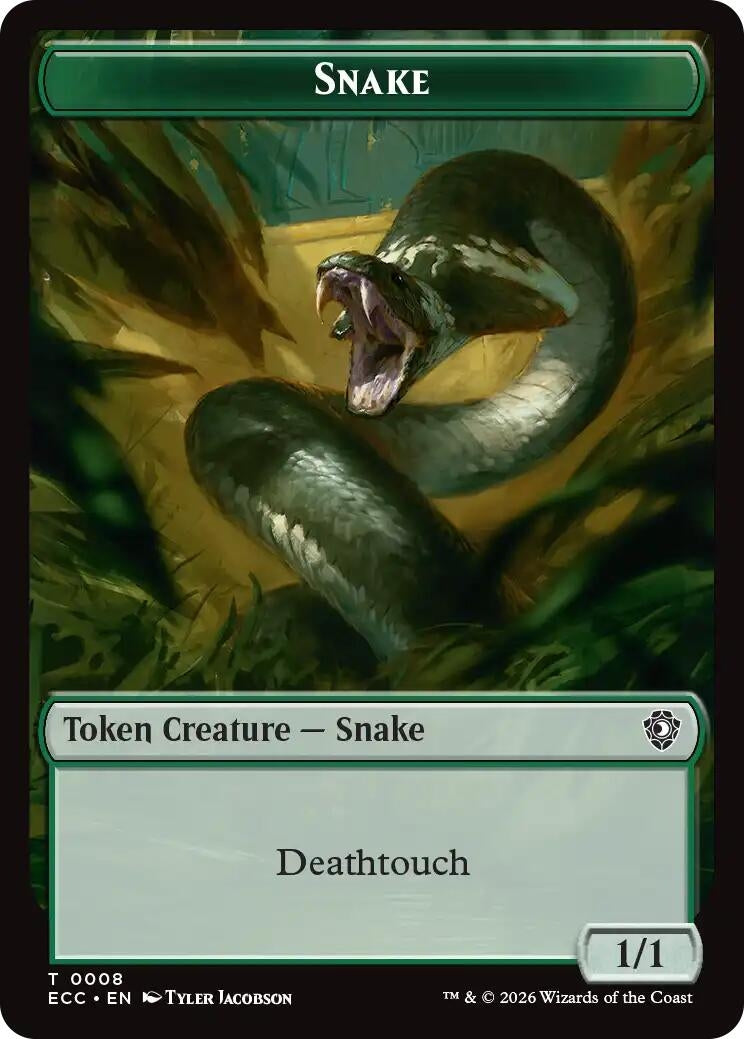 Image for Snake // Scarecrow Double-Sided Token (Commander: Lorwyn Eclipsed) (8 // 11) (ECC) - Magic: The Gathering