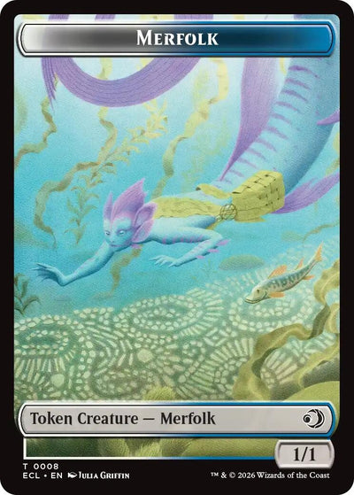 Merfolk // Worm Double-Sided Token (Lorwyn Eclipsed) (8 // 9)