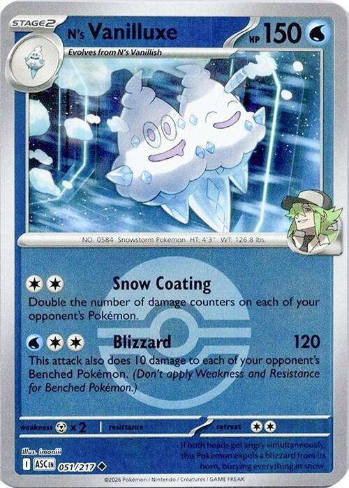 N's Vanilluxe (Poke Ball) (ME: Ascended Heroes) (051/217)