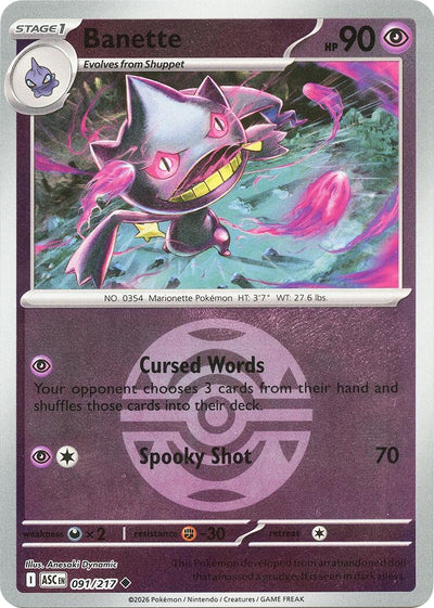 Banette - 091/217 (Dusk Ball) (ME: Ascended Heroes) (091/217)