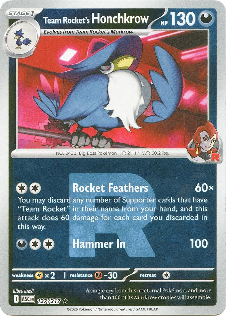 Team Rocket's Honchkrow (Team Rocket) (ME: Ascended Heroes) (127/217)