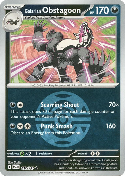 Galarian Obstagoon - 132/217 (Dusk Ball) (ME: Ascended Heroes) (132/217)