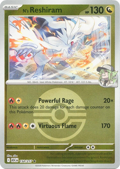 N's Reshiram (Poke Ball) (ME: Ascended Heroes) (154/217)