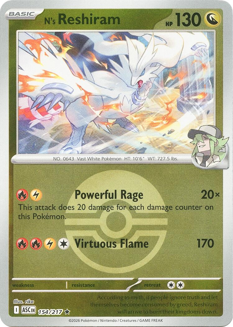 N's Reshiram (Poke Ball) (ME: Ascended Heroes) (154/217)