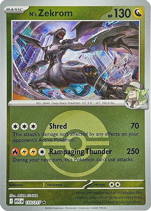 Image for N's Zekrom (Poke Ball) (ME: Ascended Heroes) (155/217) - Pokemon