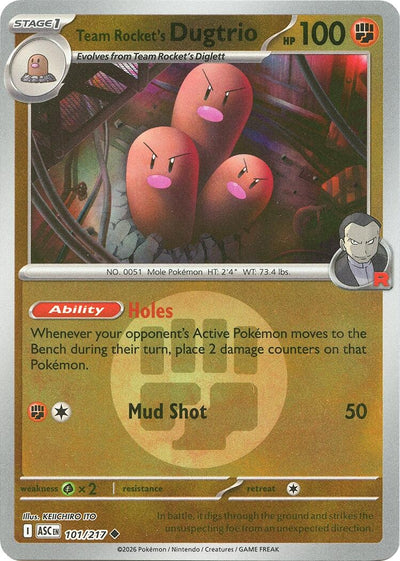 Team Rocket's Dugtrio - 101/217 (Energy Symbol Pattern) (ME: Ascended Heroes) (101/217)