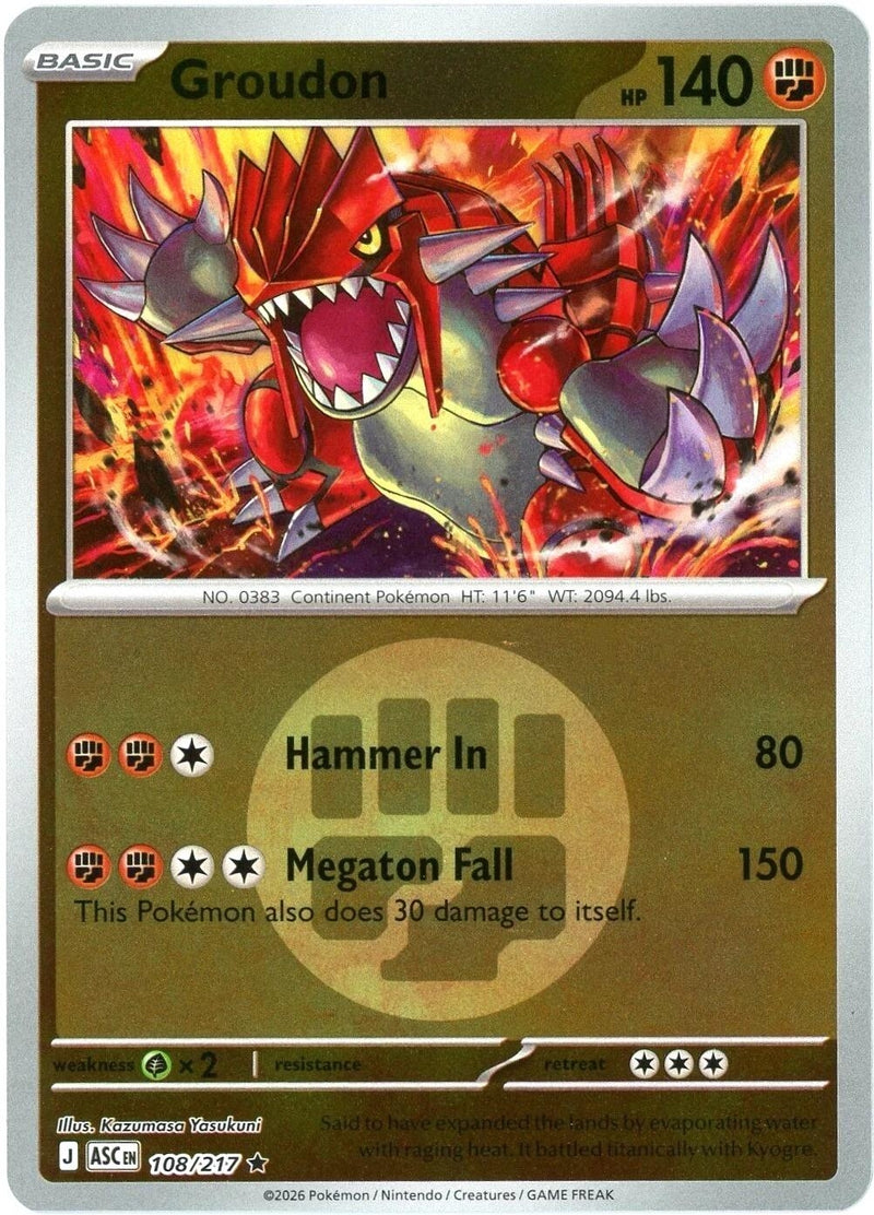 Groudon (Energy Symbol Pattern) (ME: Ascended Heroes) (108/217)