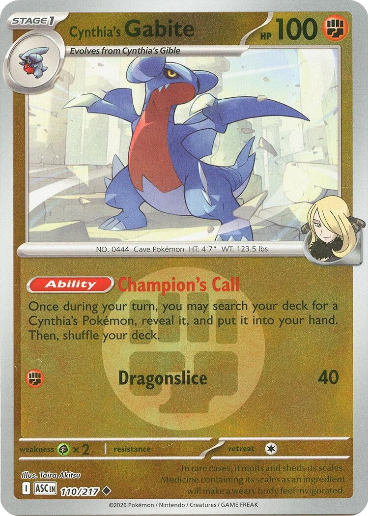 Cynthia's Gabite (Energy Symbol Pattern) (ME: Ascended Heroes) (110/217)