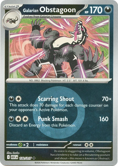 Galarian Obstagoon - 132/217 (Energy Symbol Pattern) (ME: Ascended Heroes) (132/217)