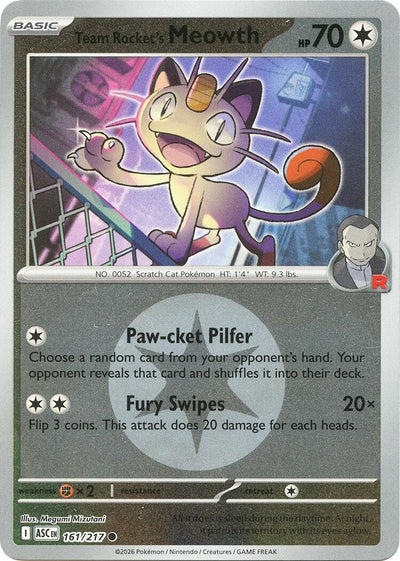 Team Rocket's Meowth (Energy Symbol Pattern) (ME: Ascended Heroes) (161/217)