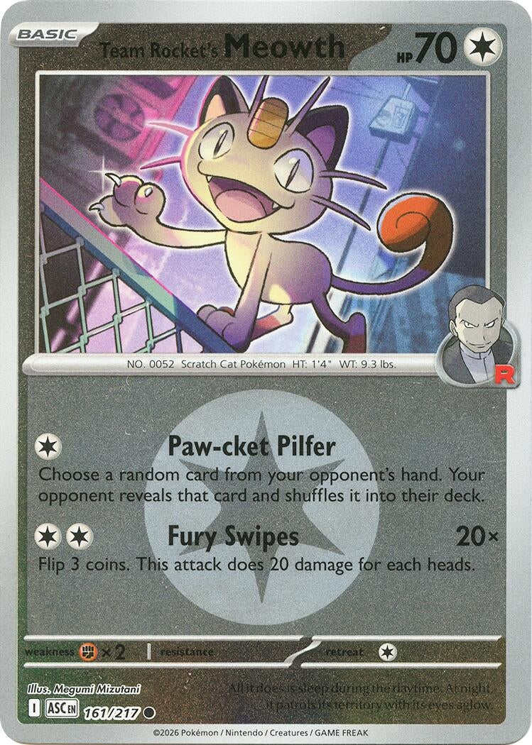 Team Rocket's Meowth (Energy Symbol Pattern) (ME: Ascended Heroes) (161/217)