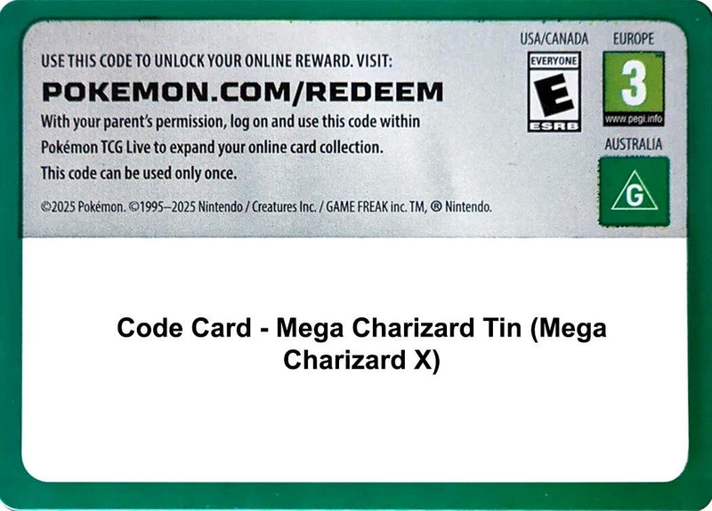 Image for Code Card - Mega Charizard Tin (Mega Charizard X) (Miscellaneous Cards & Products) - Pokemon