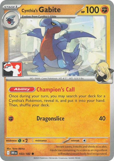 Cynthia's Gabite (Prize Pack Series Cards) (103/182)