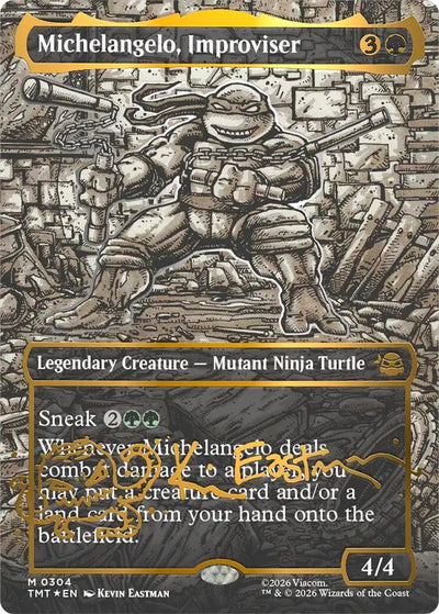 Michelangelo, Improviser (Borderless) (Gold-Stamped Signature) (Teenage Mutant Ninja Turtles) (304)