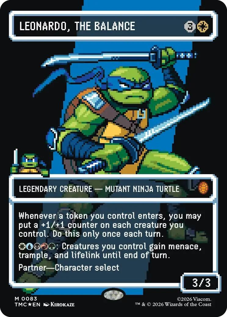 Image for Leonardo, the Balance (0083) (Borderless) (Surge Foil) (Teenage Mutant Ninja Turtles) (83) - Magic: The Gathering