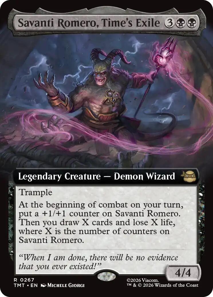 Image for Savanti Romero, Time's Exile (Extended Art) (Teenage Mutant Ninja Turtles) (267) - Magic: The Gathering