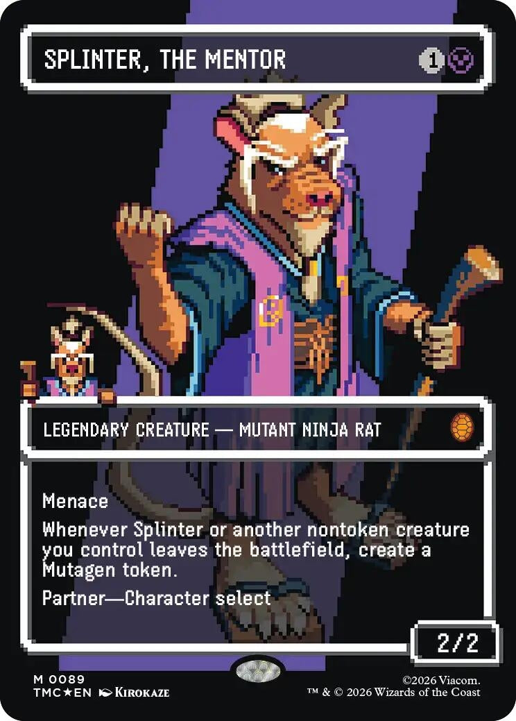 Image for Splinter, the Mentor (0089) (Borderless) (Surge Foil) (Teenage Mutant Ninja Turtles) (89) - Magic: The Gathering