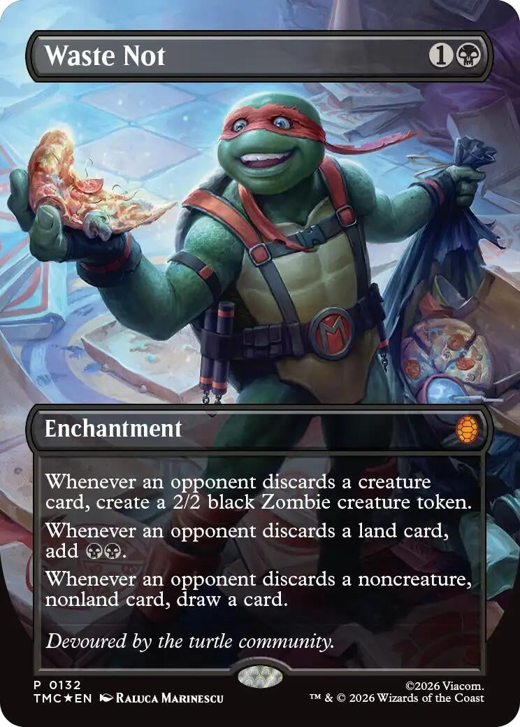 Image for Waste Not (Borderless) (Commander: Teenage Mutant Ninja Turtles) (132) (TMC) - Magic: The Gathering