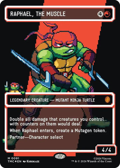 Raphael, the Muscle (0091) (Borderless) (Surge Foil) (Teenage Mutant Ninja Turtles) (91)