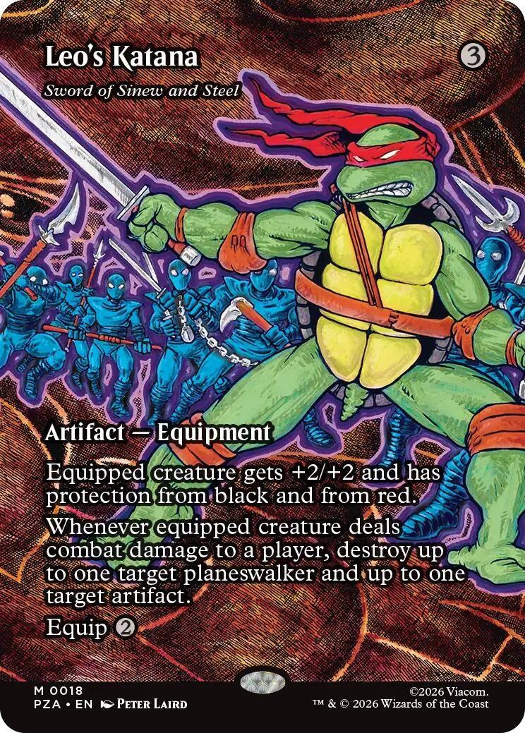 Image for Leo's Katana - Sword of Sinew and Steel (Borderless) (Teenage Mutant Ninja Turtles Eternal-Legal) (18) - Magic: The Gathering